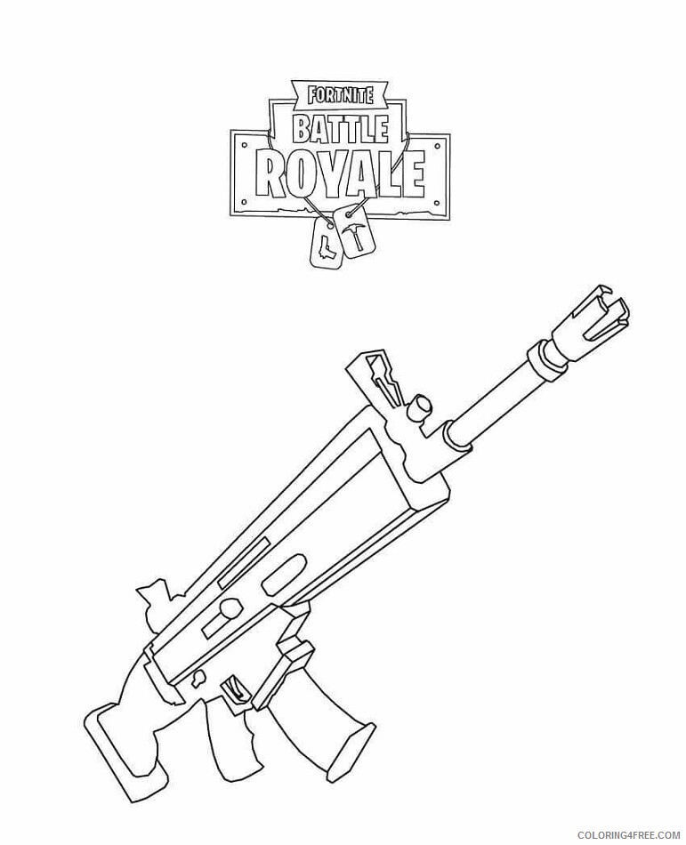 Fortnite Coloring Pages Games rifle scar fortnite Printable 2021 0232 Coloring4free