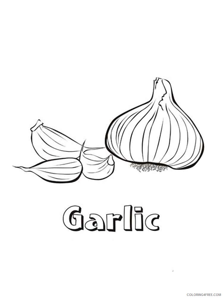 Garlic Coloring Pages Vegetables Food Vegetables Garlic 6 Printable 2021 600 Coloring4free
