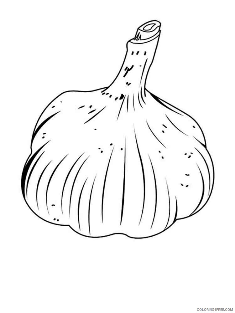 Garlic Coloring Pages Vegetables Food Vegetables Garlic 7 Printable 2021 601 Coloring4free