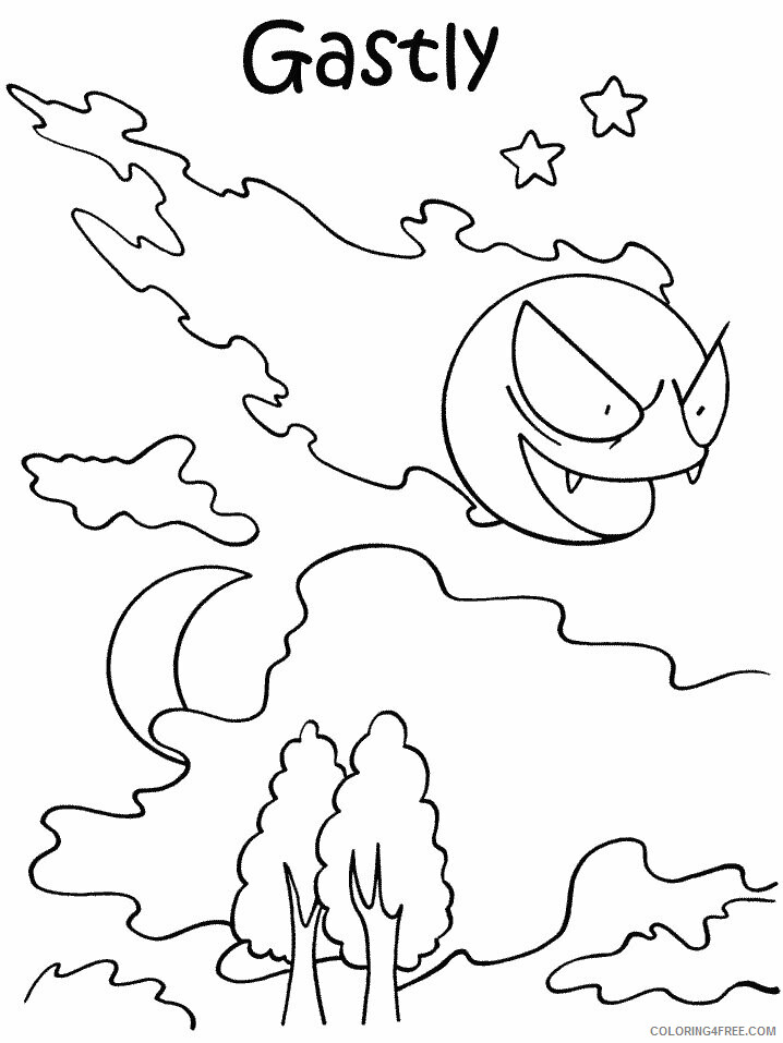 Gastly Pokemon Characters Printable Coloring Pages 51 2021 040 Coloring4free