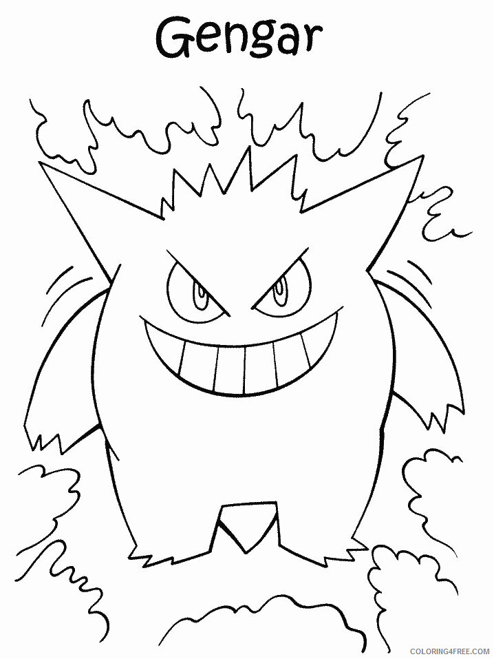Gengar Pokemon Characters Printable Coloring Pages 61 2021 041 Coloring4free