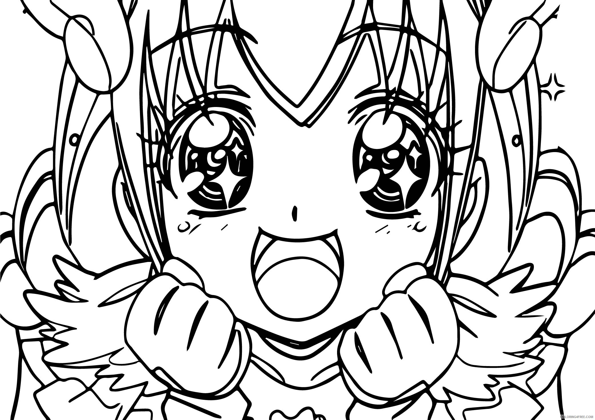 Glitter Force Coloring Pages Anime Happy Glitter Force Girls Printable 2021 069 Coloring4free