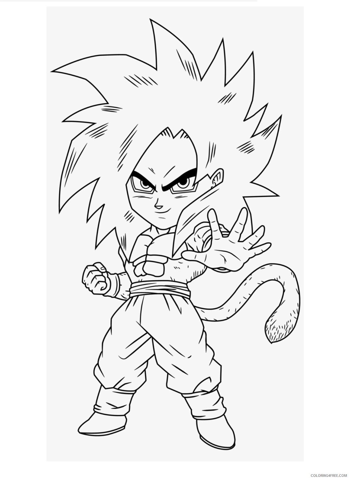 Goku Printable Coloring Pages Anime kid goku fan picture chibi goku Printable 2021 077 Coloring4free