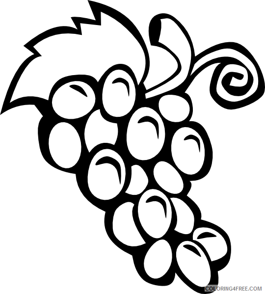 Grapes Coloring Pages Fruits Food Grapes 2 Printable 2021 204 Coloring4free