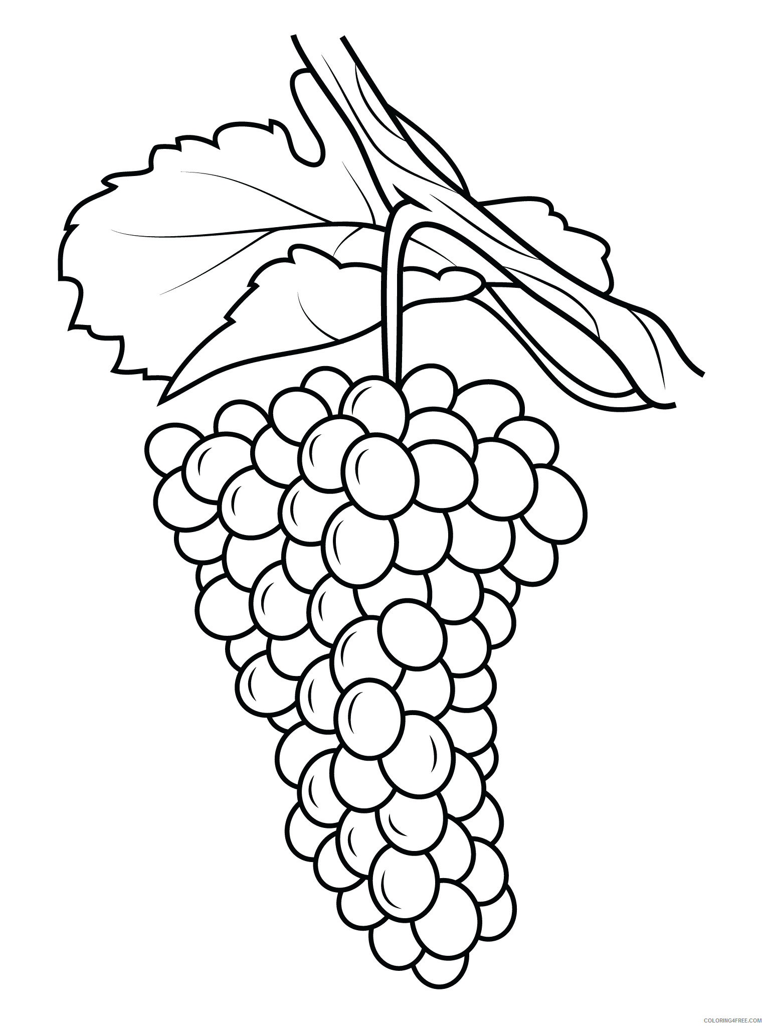 Grapes Coloring Pages Fruits Food Grapes Printable 2021 205 Coloring4free