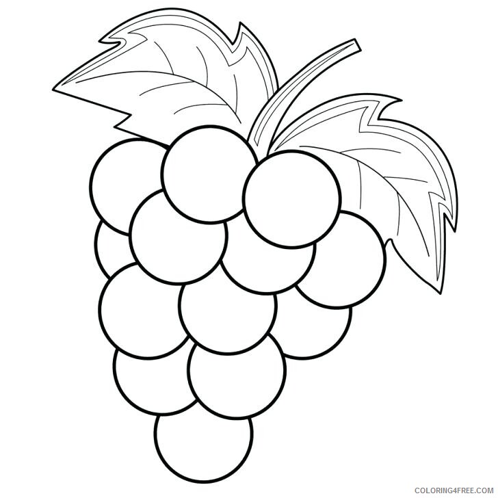 Grapes Coloring Pages Fruits Food Grapes Printable 2021 207 Coloring4free