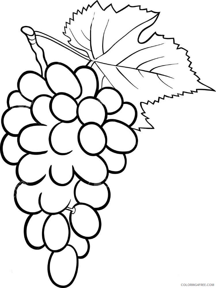 Grapes Coloring Pages Fruits Food Grapes fruits 3 Printable 2021 212 Coloring4free