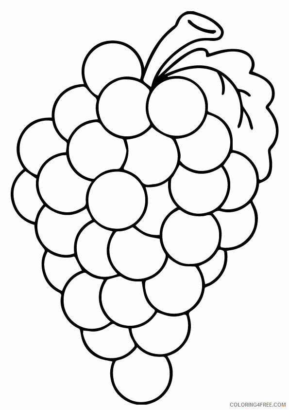 Grapes Coloring Pages Fruits Food a lovely grapes a4 Printable 2021 199 Coloring4free