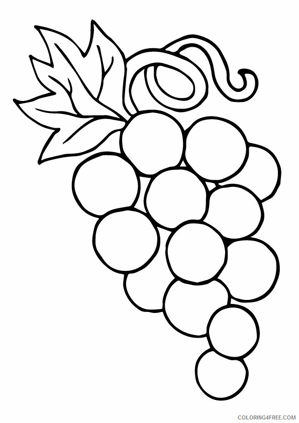 Grapes Coloring Pages Fruits Food a lovely grapes ring a4 Printable 2021 198 Coloring4free