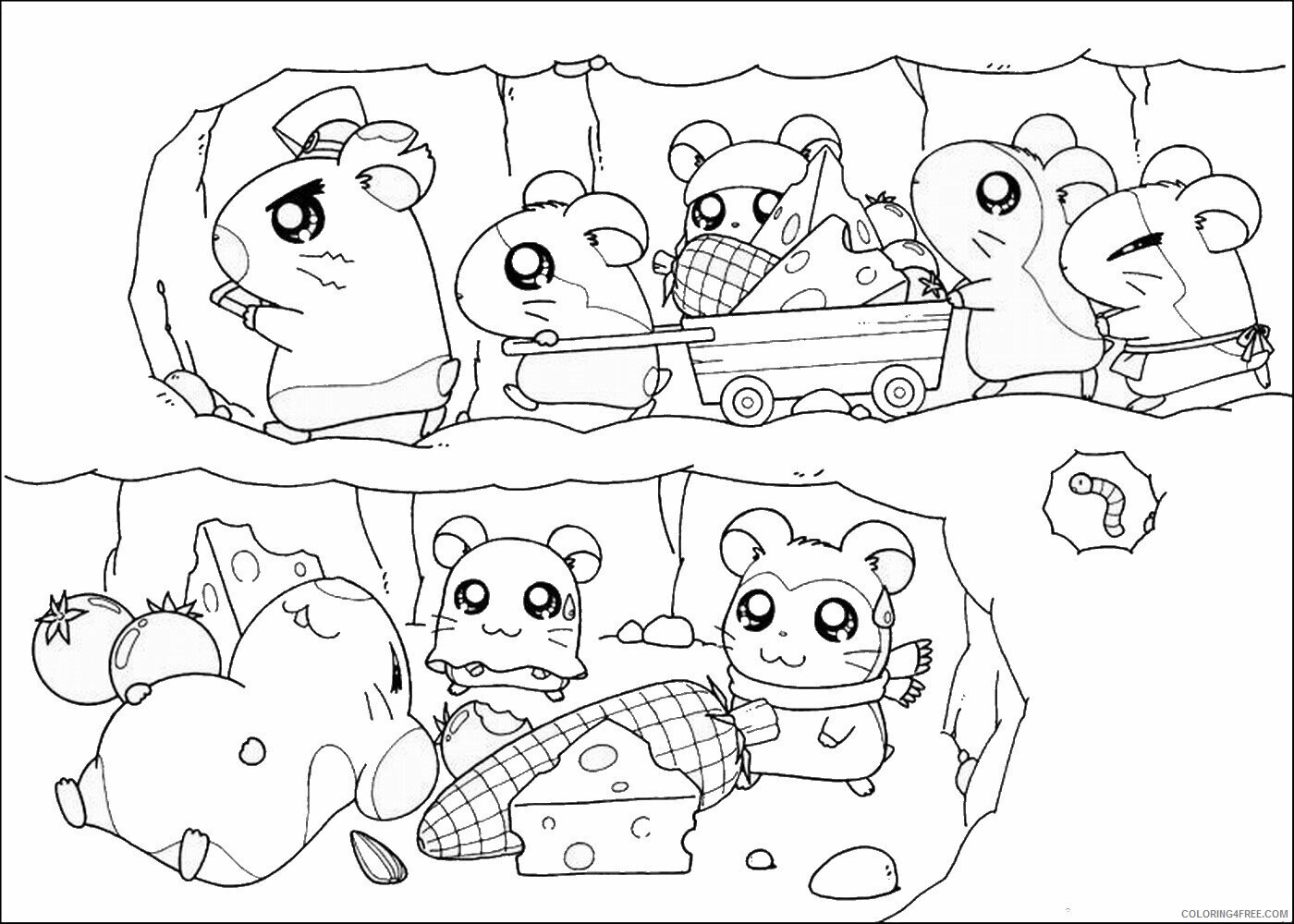 Hamtaro Printable Coloring Pages Anime hamtaro_coloring8 2021 0545 Coloring4free