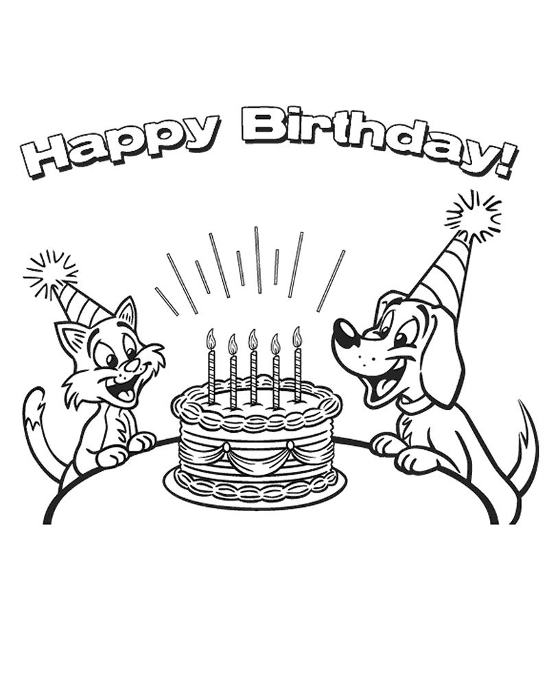 Happy Birthday Coloring Pages Holiday For Happy Birthday Printable 2021 0700 Coloring4free