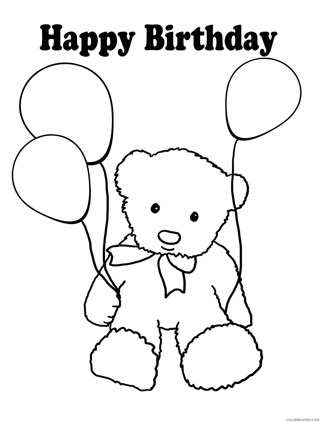 Happy Birthday Coloring Pages Holiday Happy Birthday Balloon Printable 2021 0704 Coloring4free