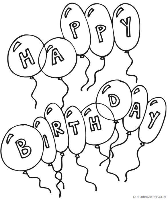 Happy Birthday Coloring Pages Holiday Happy Birthday Balloons Printable 2021 0705 Coloring4free