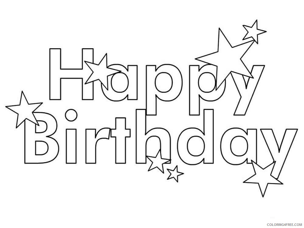 Happy Birthday Coloring Pages Holiday happy birthday 4 Printable 2021 0711 Coloring4free