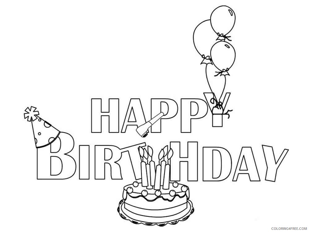 Happy Birthday Coloring Pages Holiday happy birthday 6 Printable 2021 0712 Coloring4free