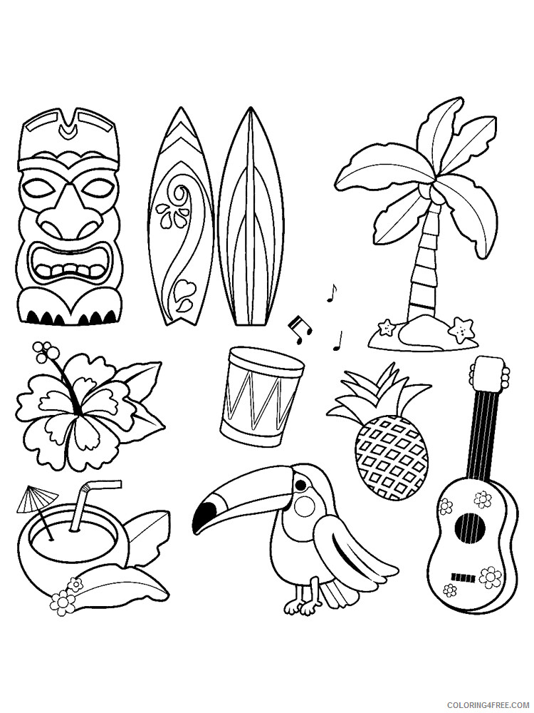 75 Hawaiian Themed Coloring Pages - havingmeaday