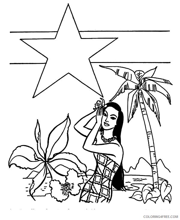 Hawaii Coloring Pages Nature Hawaii Becomes State Printable 2021 220 Coloring4free