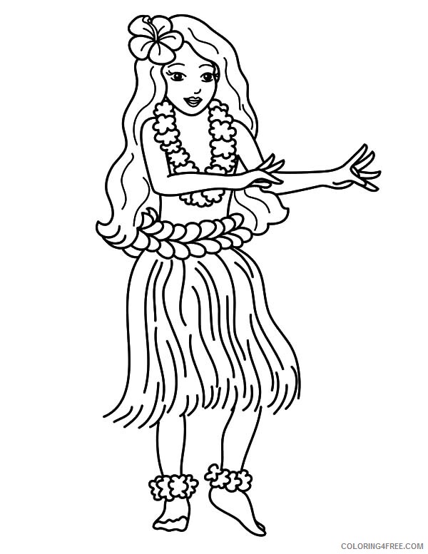Hawaii Coloring Pages Nature Traditional Dance at Luau Party Printable 2021 227 Coloring4free