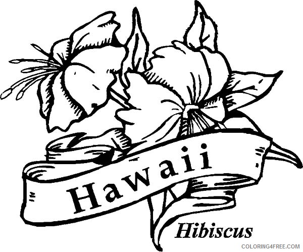 Hibiscus Coloring Pages Flowers Nature Hawaii Flower Hibiscus Printable 2021 181 Coloring4free
