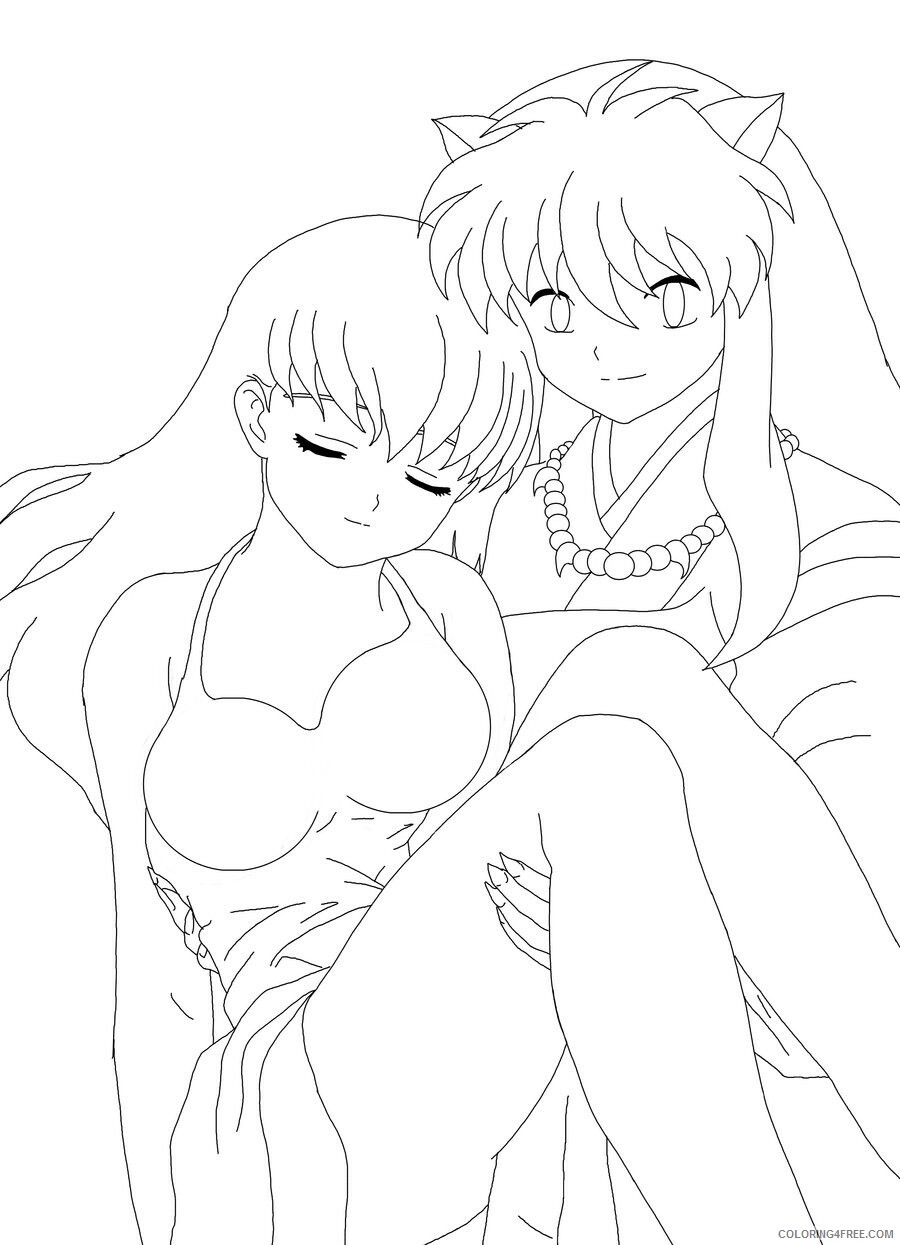 Inuyasha Printable Coloring Pages Anime Free Inuyasha For Kids 2021 0814 Coloring4free