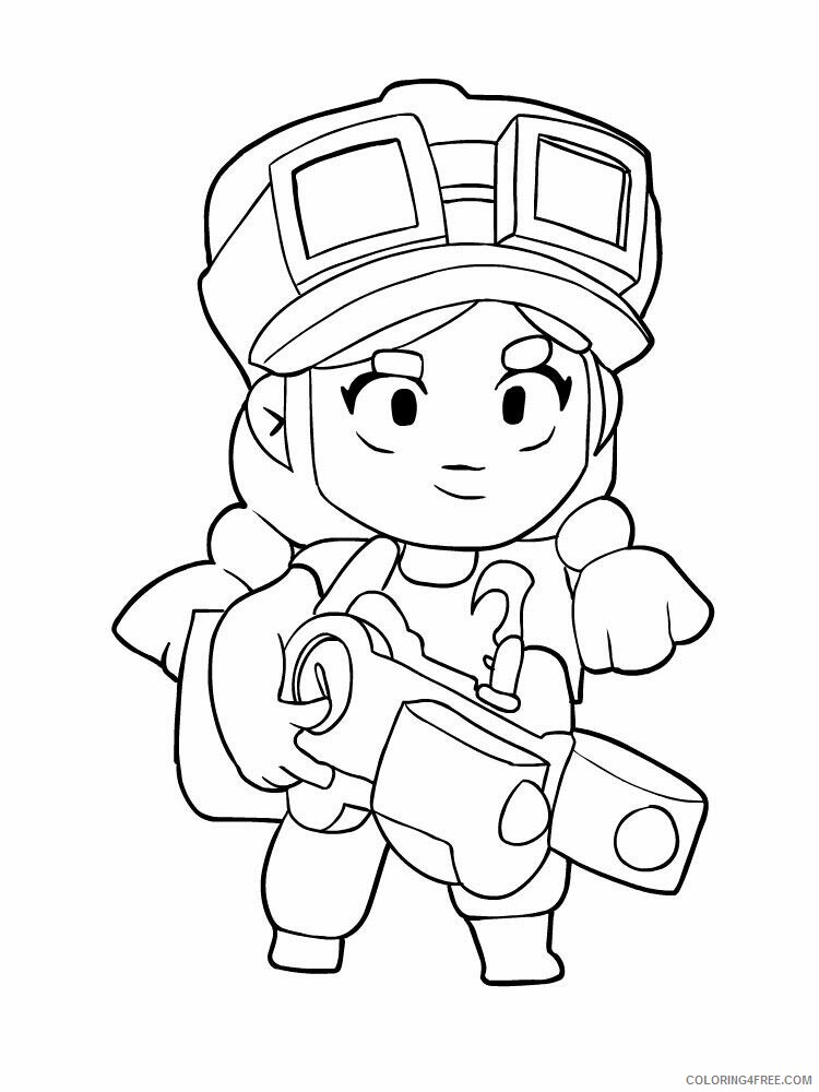 Jessie Coloring Pages Games jessie brawl stars 4 Printable 2021 102 Coloring4free