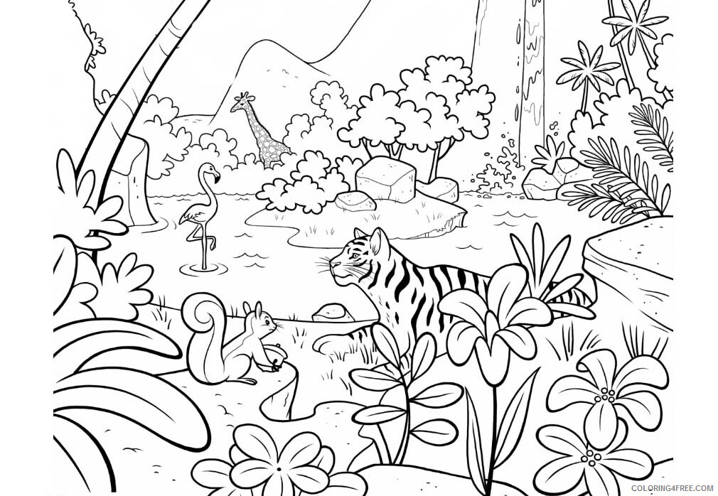 Jungle Coloring Pages Nature Free Jungle Printable 2021 263 Coloring4free