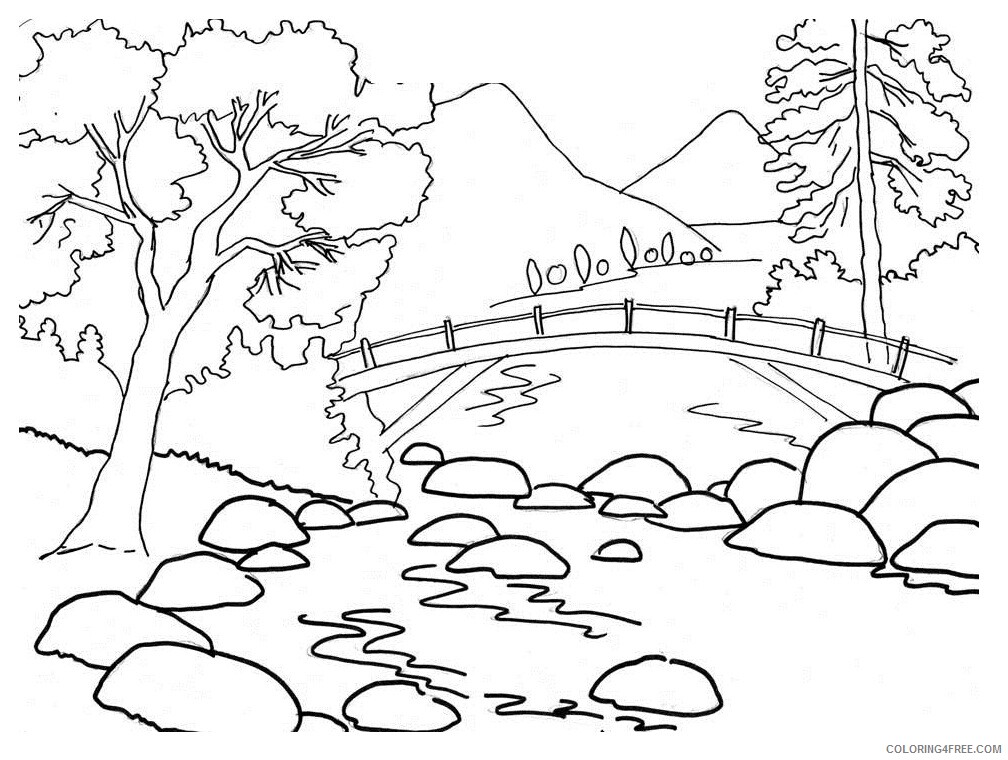 Landscape Coloring Pages Nature Nature Printable 2021 301 Coloring4free