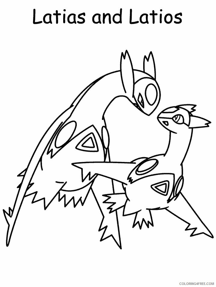 Latias and Latios Pokemon Characters Printable Coloring Pages 121 2021 052 Coloring4free