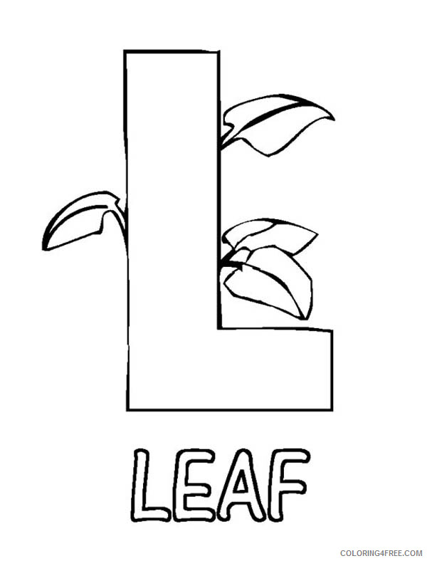 Leaf Coloring Pages Nature Alphabet Letter L for Leaf Printable 2021 306 Coloring4free