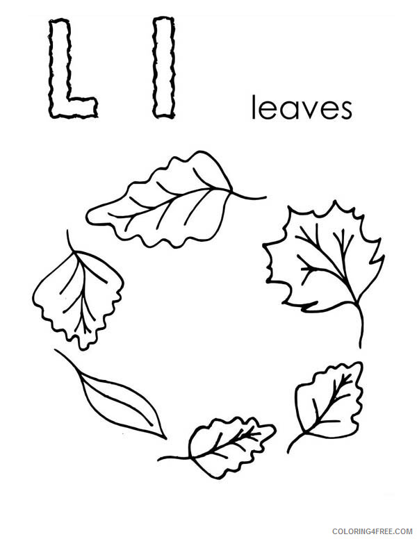 Leaf Coloring Pages Nature Leaf is for Letter L Printable 2021 337 Coloring4free