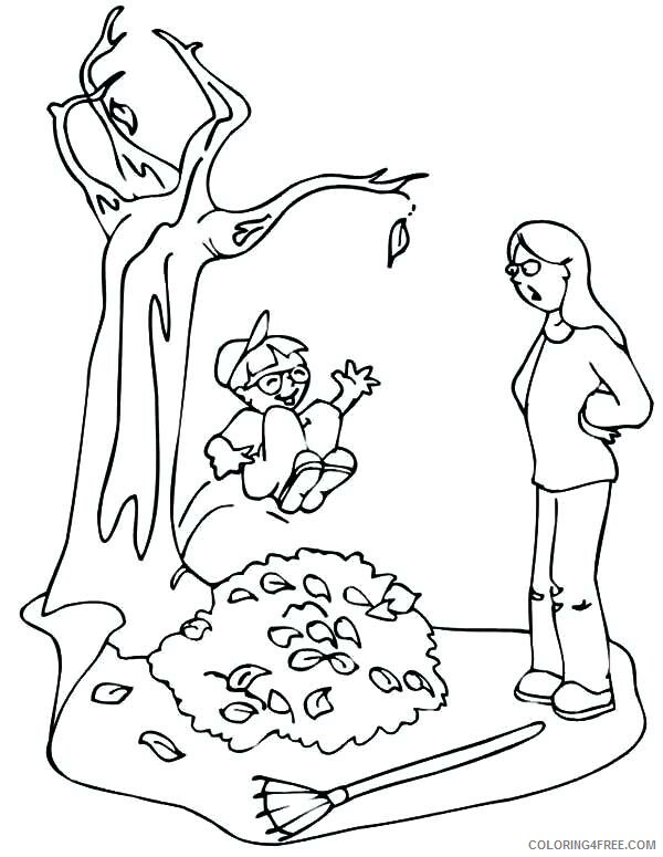 Leaves Coloring Pages Nature Cleaning Fall Leaves Printable 2021 345 Coloring4free