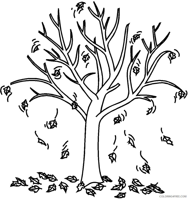 Leaves Coloring Pages Nature Fall Tree Leaves Printable 2021 359 Coloring4free