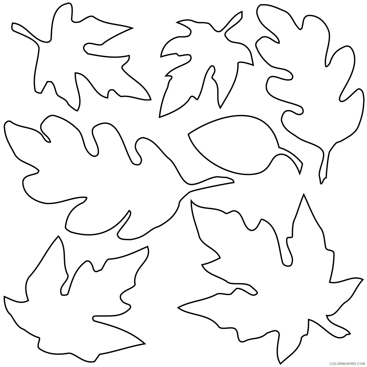 Leaves Coloring Pages Nature Free Fall Leaves Printable 2021 361 Coloring4free