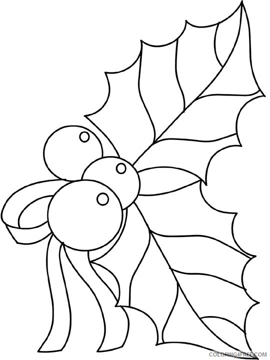 Leaves Coloring Pages Nature Holly Leaves Printable 2021 363 Coloring4free