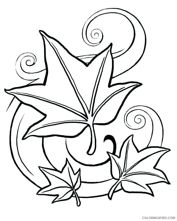 Leaves Coloring Pages Nature Wind and Fall Leaves Printable 2021 375 Coloring4free