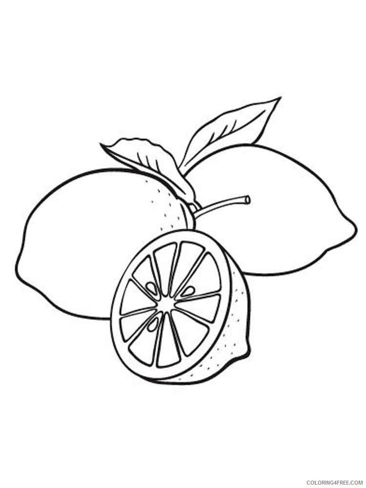 Lemon Coloring Pages Fruits Food Lemon fruits 1 Printable 2021 237 Coloring4free