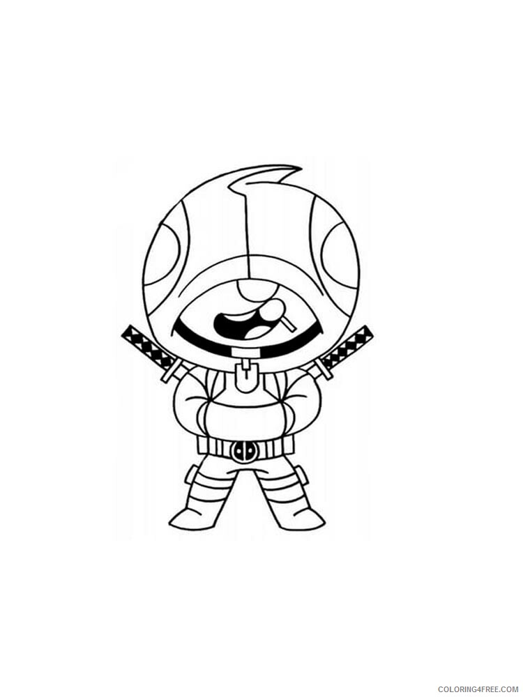 Leon Coloring Pages Games leon brawl stars 1111 Printable 2021 105 Coloring4free