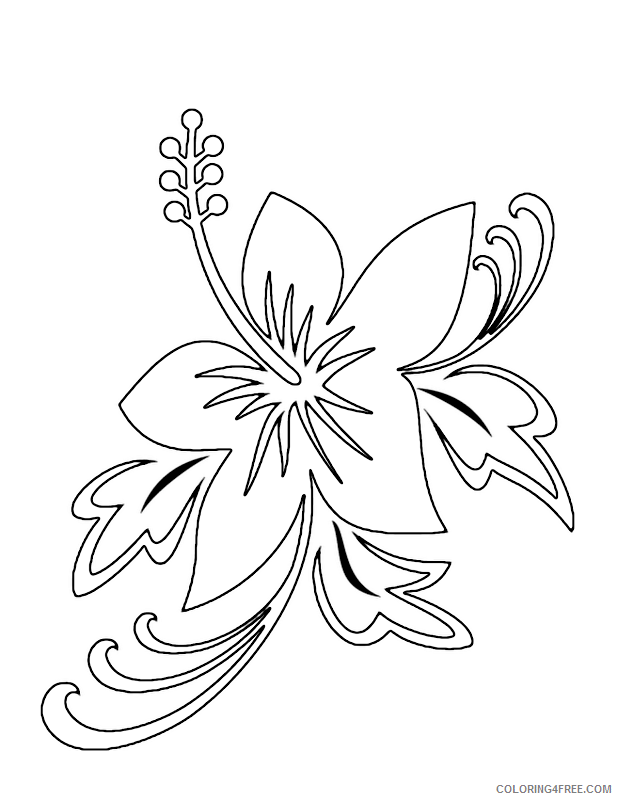 Lily Coloring Pages Flowers Nature Easy Lily Printable 2021 242 Coloring4free