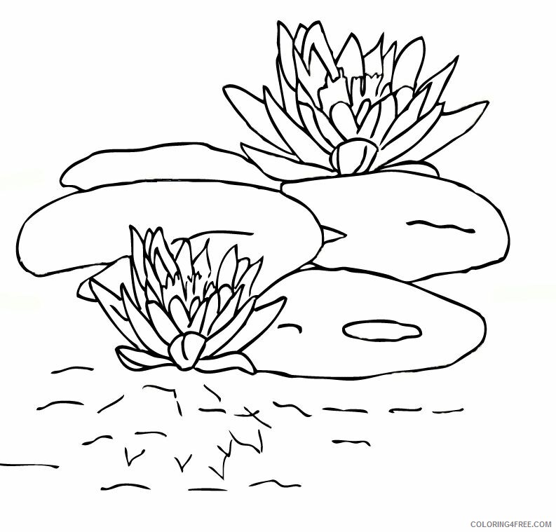 Lily Coloring Pages Flowers Nature Lily Pads Printable 2021 248 Coloring4free