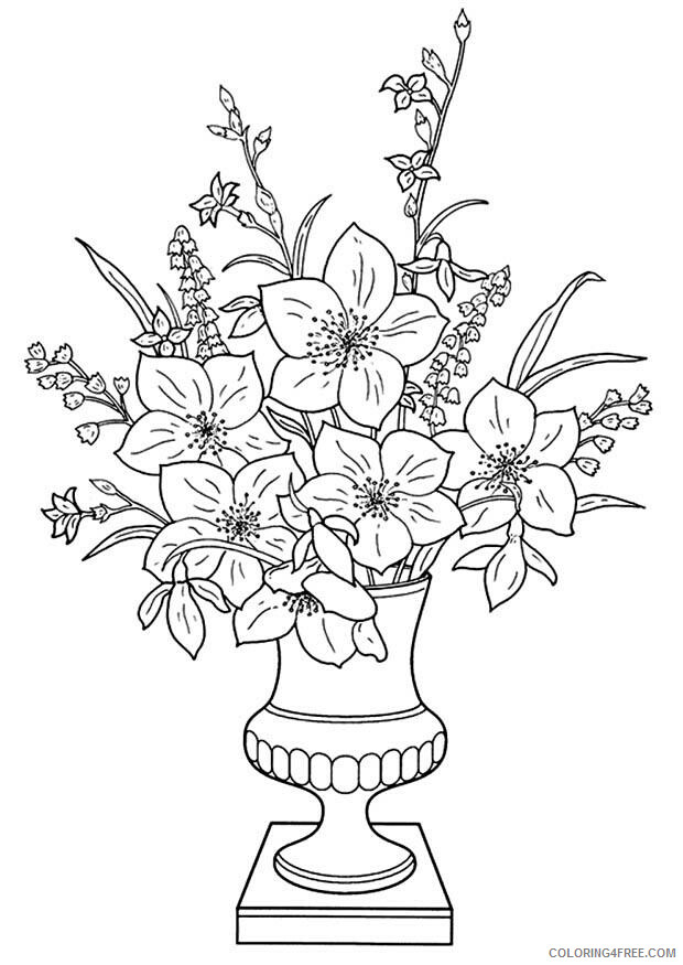 Lily Coloring Pages Flowers Nature download lily flowers to Printable 2021 241 Coloring4free