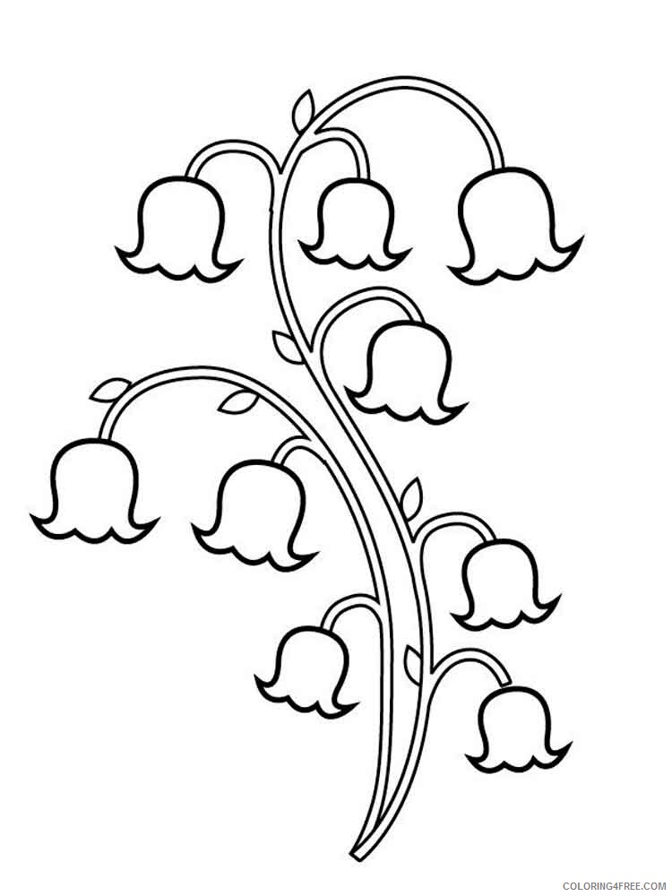 Lily of the Valley Coloring Pages Flowers Nature Printable 2021 250 Coloring4free