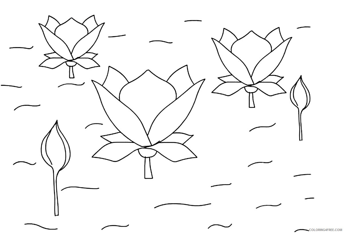 Lotus Flower Coloring Pages Flowers Nature Lotus Flower Images Printable 2021 Coloring4free