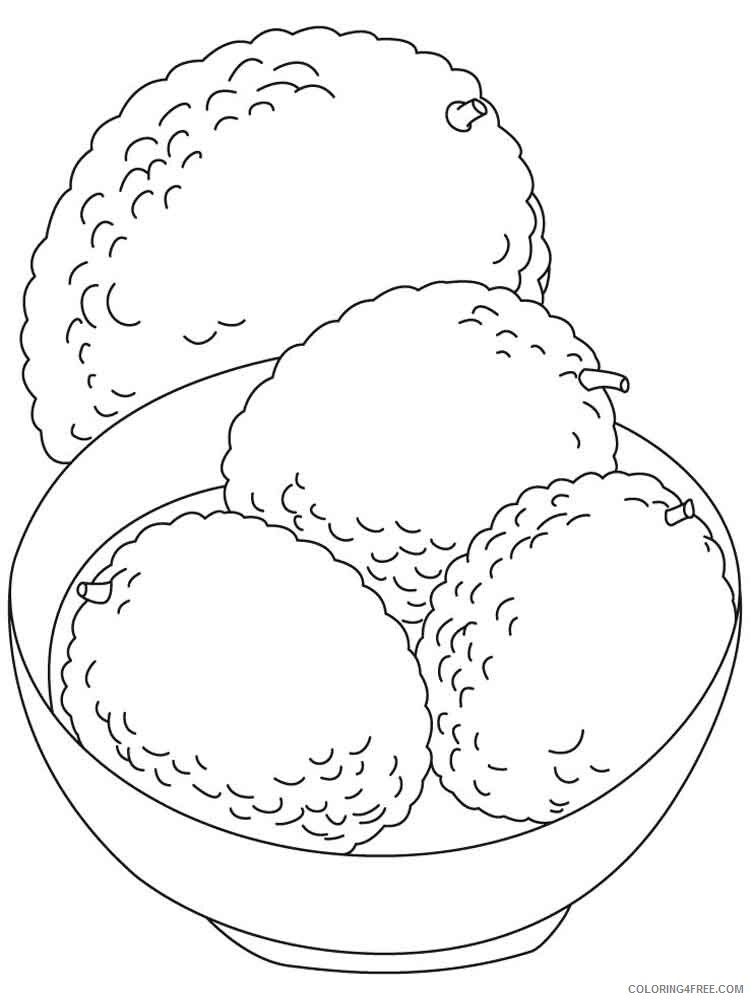 Lychee Coloring Pages Fruits Food Lychee fruits 8 Printable 2021 251 Coloring4free
