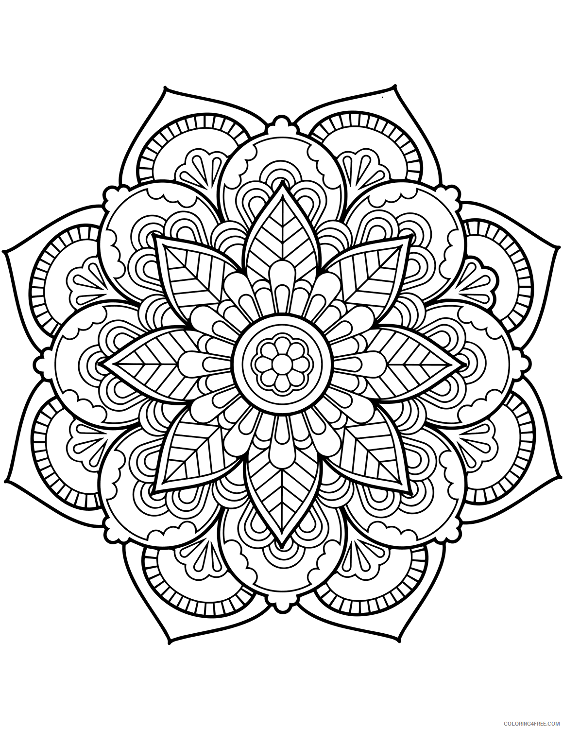 Mandala Flower Coloring Pages Flowers Nature Printable Flower Printable 2021 272 Coloring4free