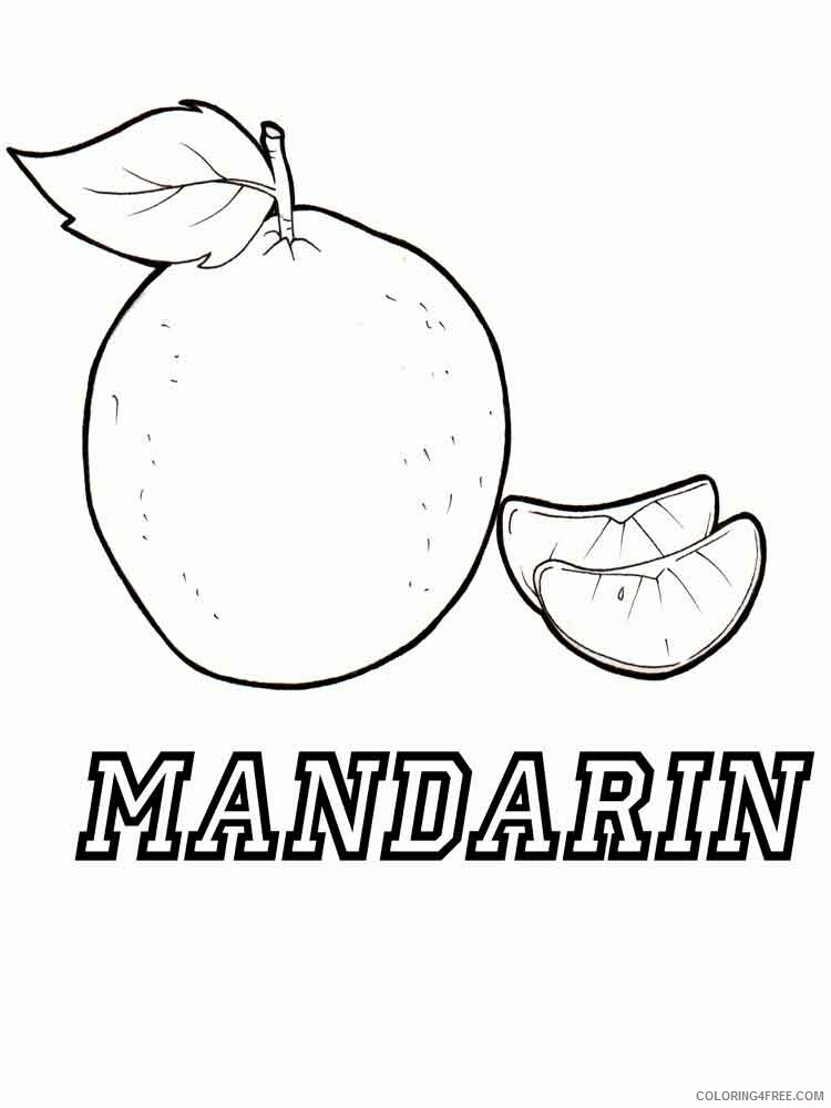 Mandarin Coloring Pages Fruits Food Mandarin Tangerine fruits Printable 2021 252 Coloring4free