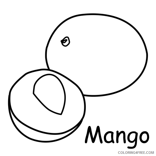 Mango Coloring Pages Fruits Food Mango Sheet Printable 2021 264 Coloring4free