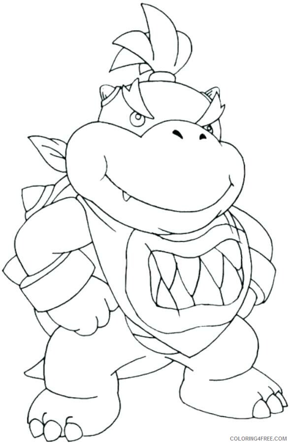 Mario Bowser Coloring Pages Games Bowser Jr Art Printable 2021 0392 Coloring4free