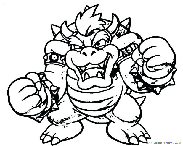 Mario Bowser Coloring Pages Games Bowser King of the Koopas Printable 2021 0395 Coloring4free