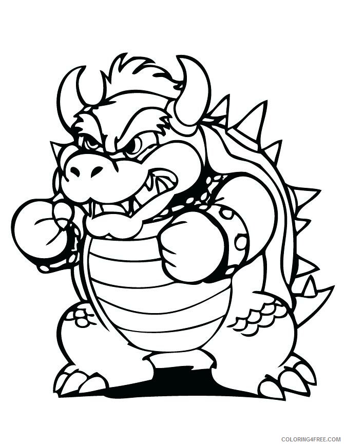Mario Bowser Coloring Pages Games Bowser Printable 2021 0388 Coloring4free