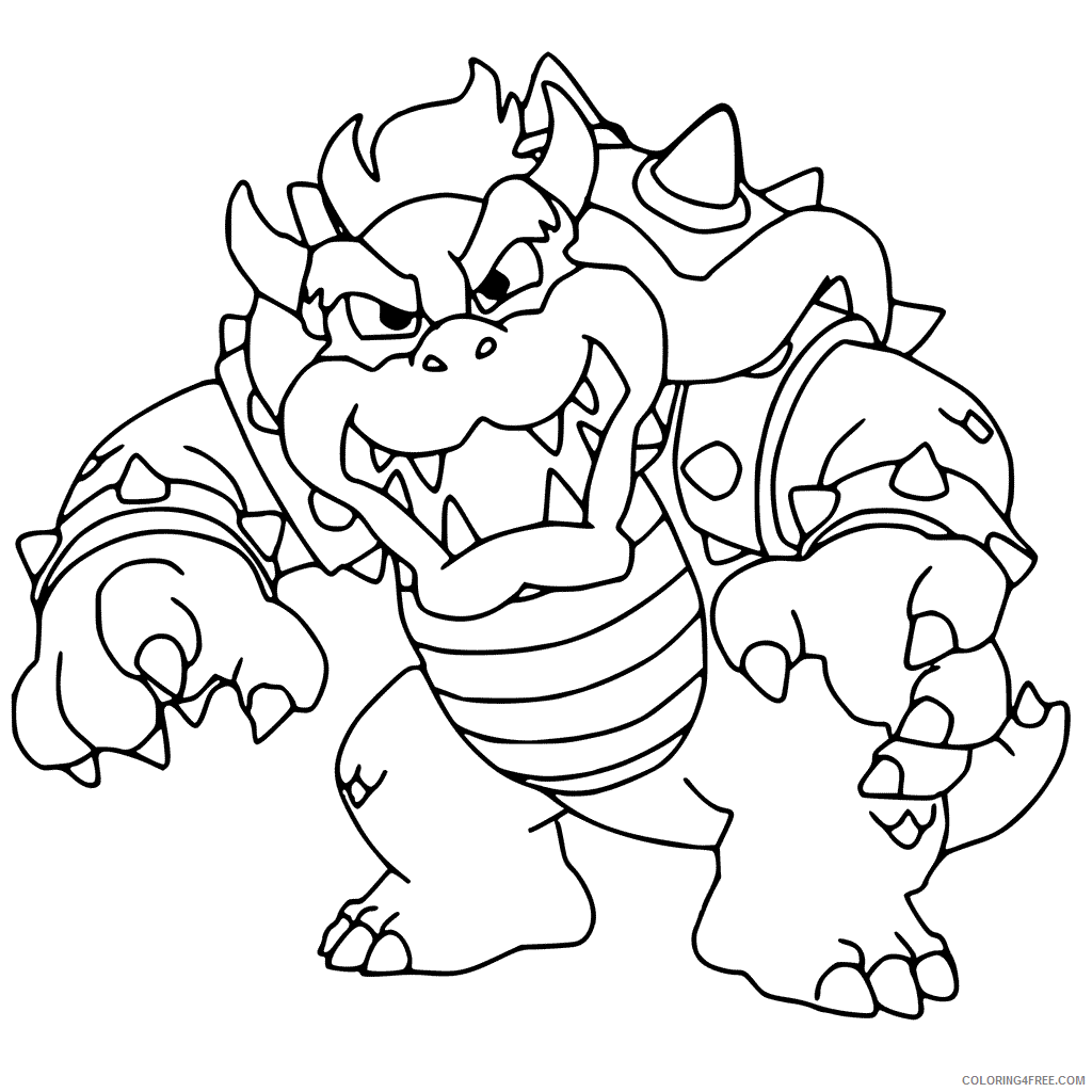 Mario Bowser Coloring Pages Games Bowser Printable 2021 0389 Coloring4free